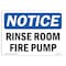 Signmission OSHA Notice, 5" Height, Rise Room Fire Pump Sign, 7" X 5", Landscape OS-NS-D-57-L-18110 - alternate 1